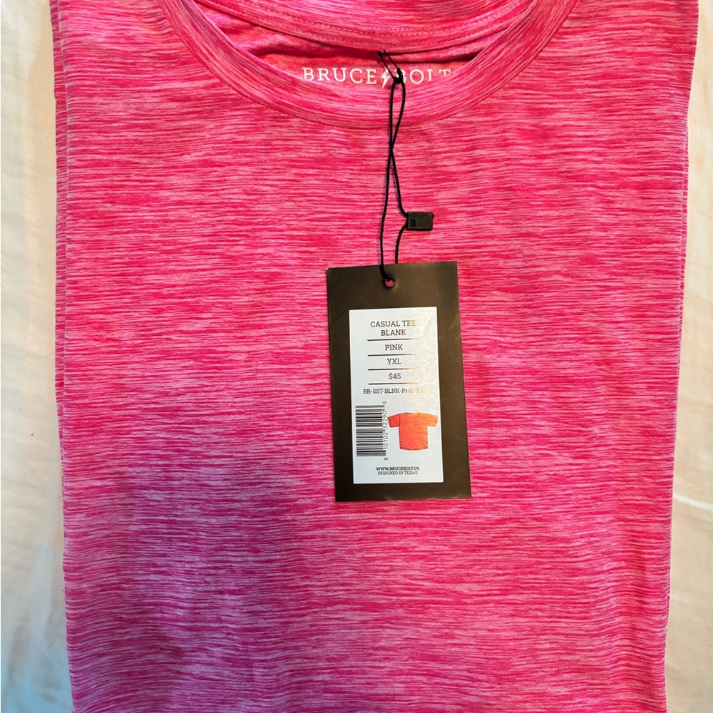 Bruce Bolt T Shirt YXL NWT - Heathered Pink